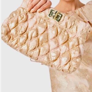 Gold Quilted Clutch with Buckle. Perfect new condition! Lilly Pulitzer